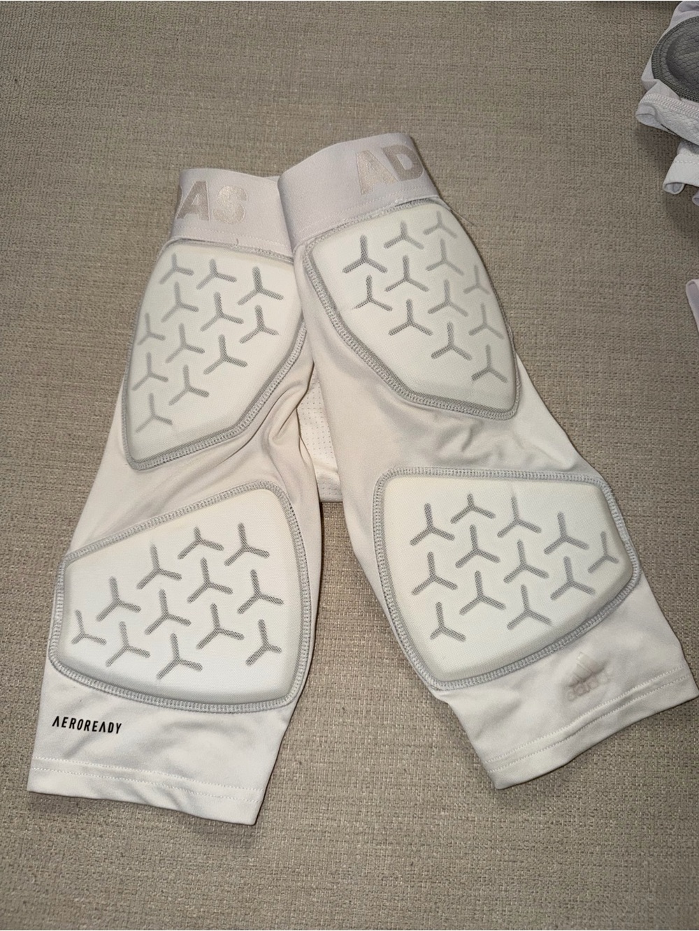 adidas White AEROREADY Padded Compression Knee/Thigh Sleeves